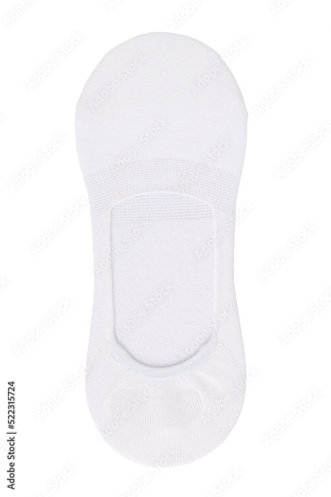 White cotton short socks isolated on white background close up White cotton short socks isolated on white background close up