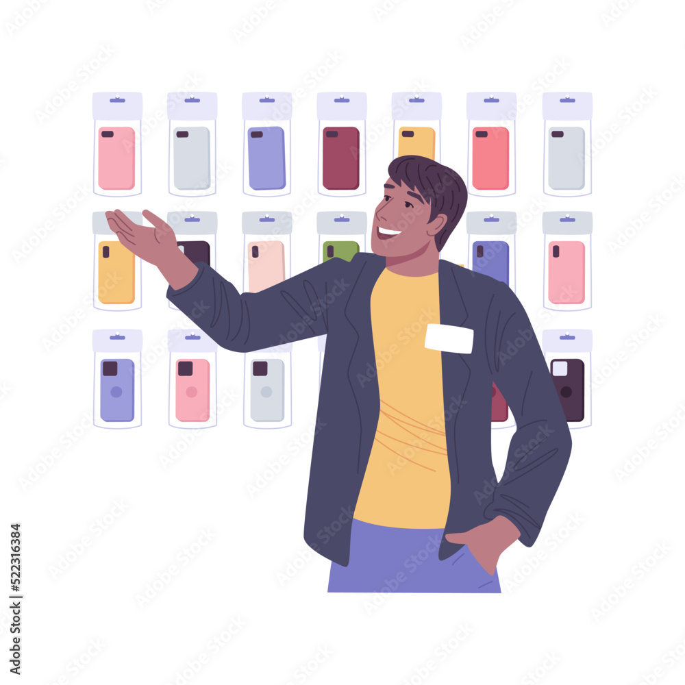 Smartphone cases isolated cartoon vector illustrations. Smartphone cases isolated cartoon vector illustrations.