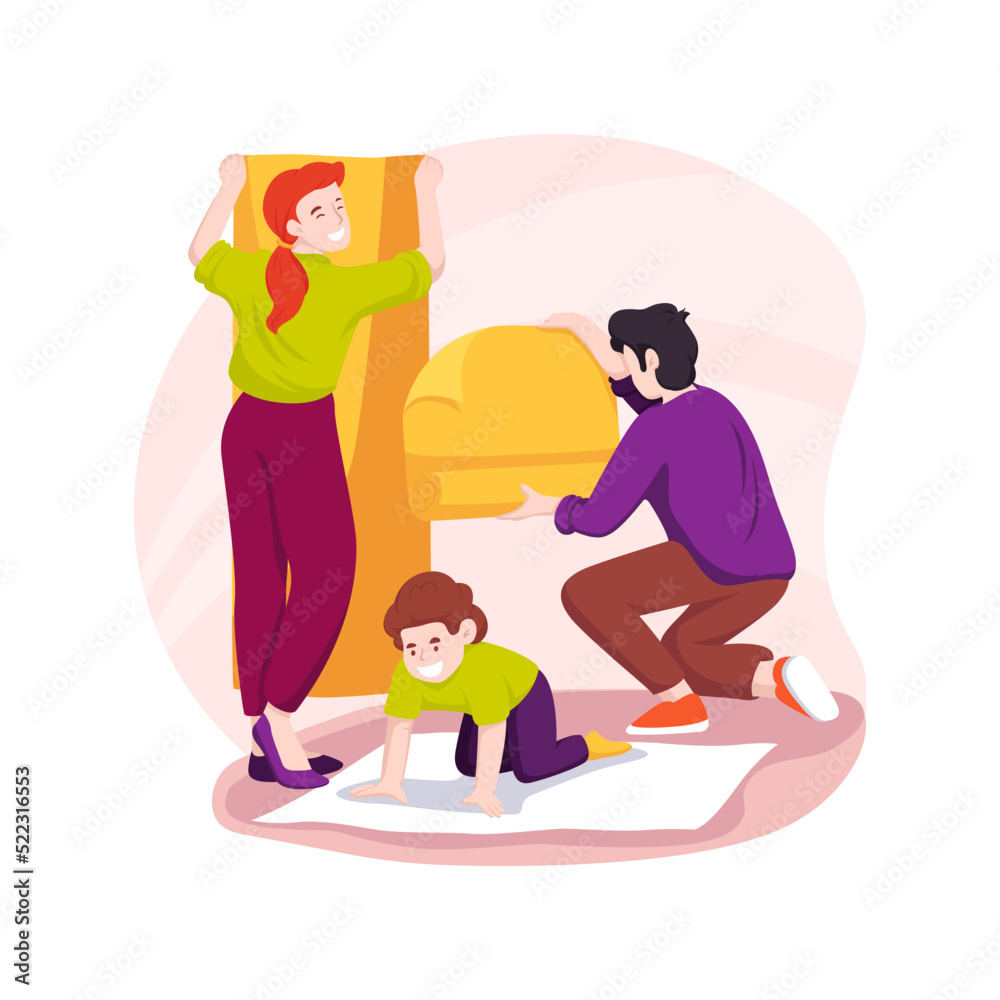 Put wallpapers isolated cartoon vector illustration. Put wallpapers isolated cartoon vector illustration.