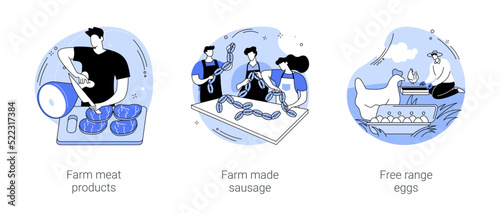 Farm products isolated cartoon vector illustrations se