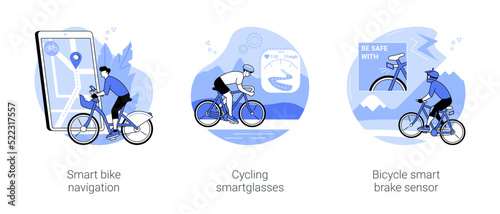 Smart cycling isolated cartoon vector illustrations se