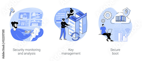 Smart city security isolated cartoon vector illustrations se