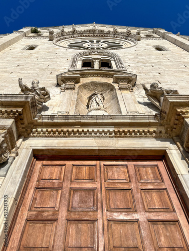 Facade of Bari Cathedral of Saint Sabinus in Apulia in southern Italy photo