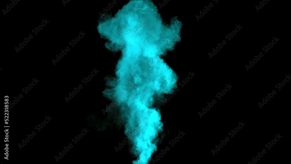Super slow motion of coloured powder explosion isolated