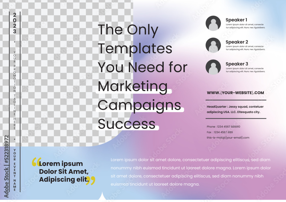 Gradient Mesh and Clean Style Flyer Templates, Suitable for marketing, conference, and other events Gradient Mesh and Clean Style Flyer Templates, Suitable for marketing, conference, and other events
