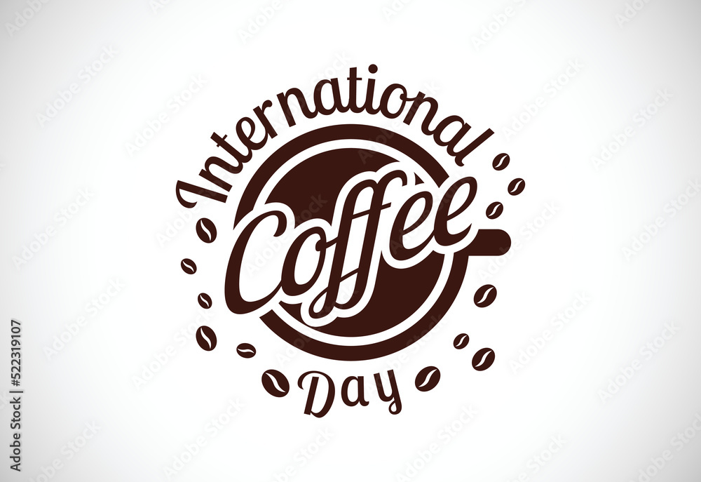 Fototapeta premium International coffee day vector illustration. Suitable for greeting cards, posters, and banner
