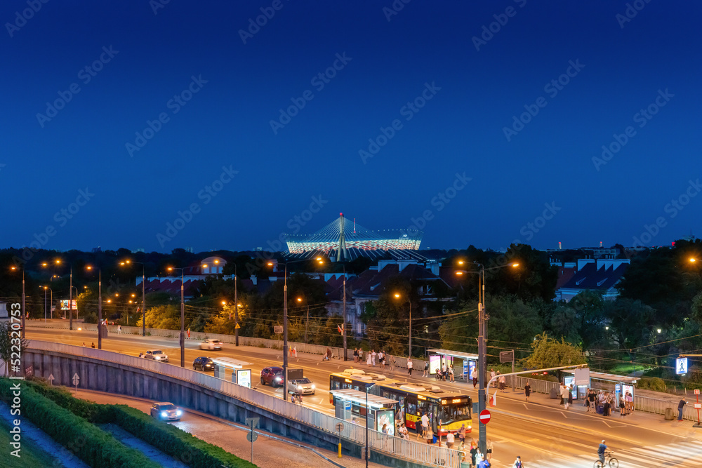 Widok na Stadion Narodowy – Warszawa - obrazy, fototapety, plakaty 