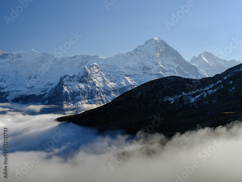 High mountains of Grindelwald, Switzerland. Landscape in the highlands above the clouds © Anton Zabielskyi
