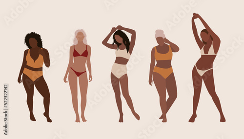 Beach Body Clipart Illustration different figure