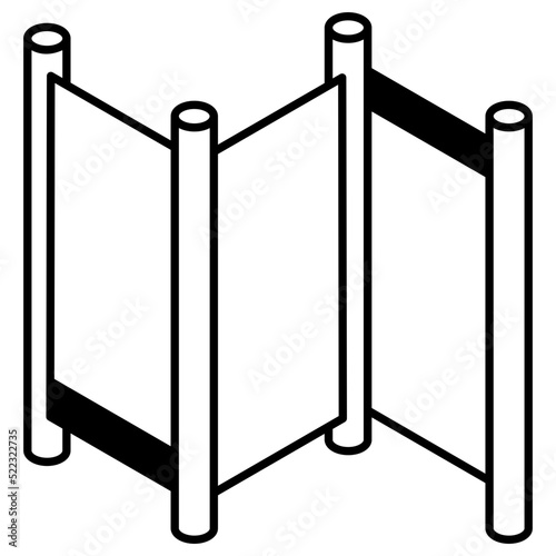 Check this isometric icon of hospital curtain 