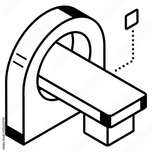 MRI machine outline icon, editable design 