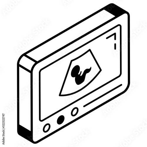 An isometric icon design of ultrasound