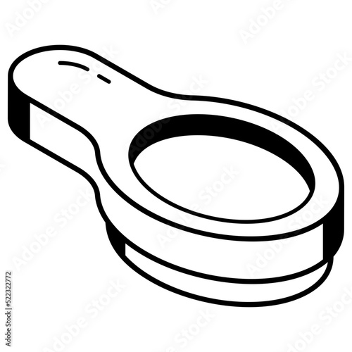 Premium isometric outline icon of syrup spoon