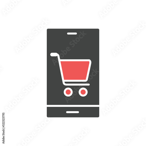 shoping on smart phone icons symbol vector elements for infographic web