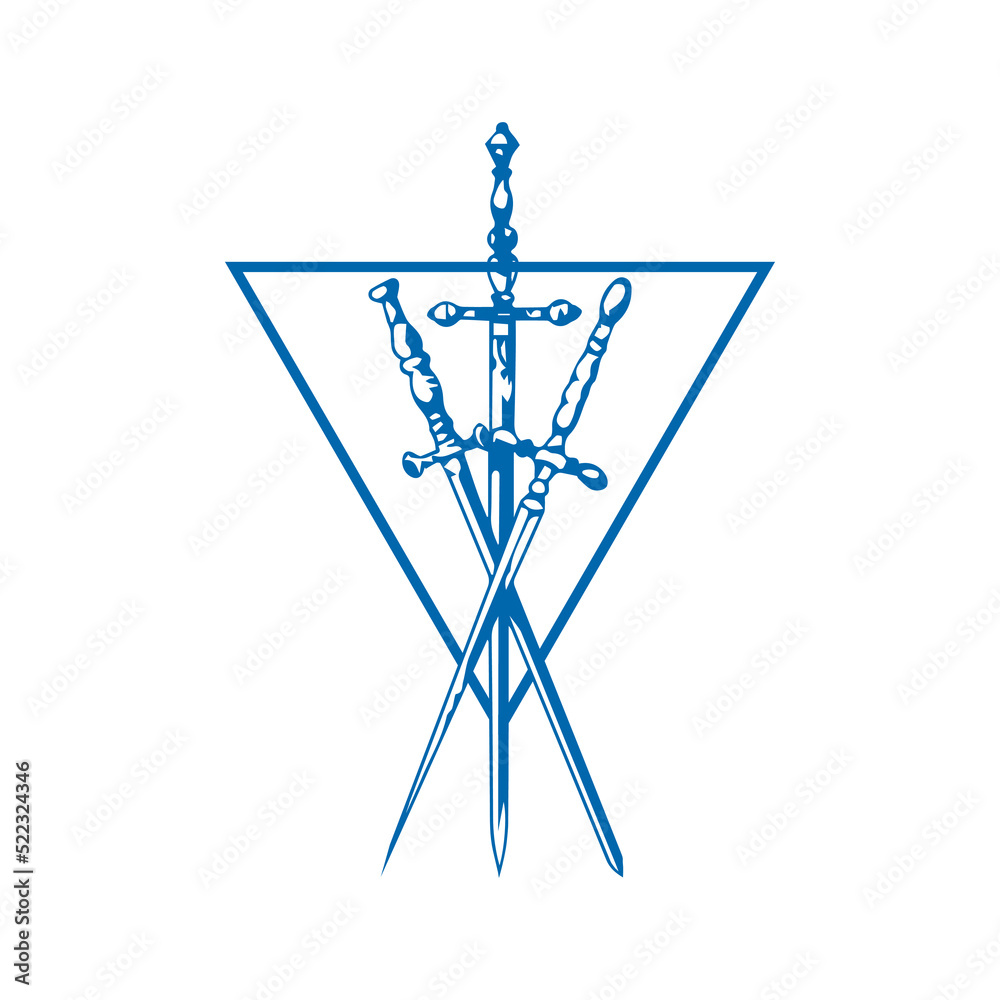 vector symbol sword with triangle