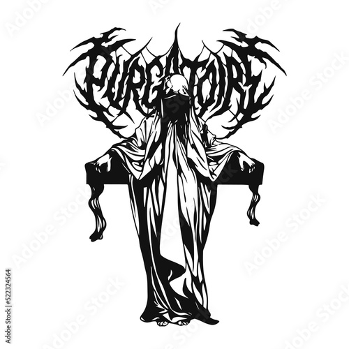 angel of death silhouette illustration vector