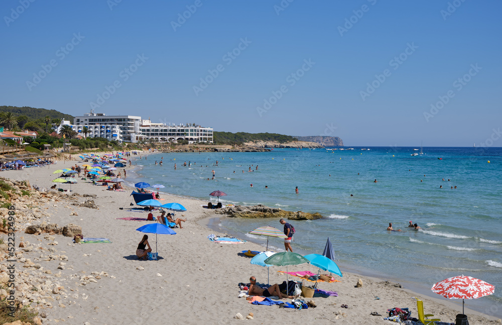 Menorca, Spain: view of Santo Tomas beach south coast in Menorca