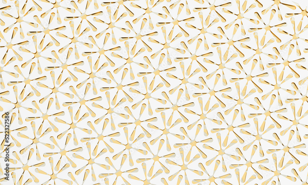 White gold background, abstract pattern of lines, stars, holes. Minimal, modern style, 3d rendering. White gold background, abstract pattern of lines, stars, holes. Minimal, modern style, 3d rendering.
