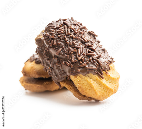 Fotografija Petit fours with chocolate sprinkles. Mini chocolate dessert.