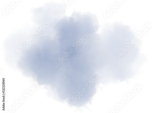 Realistic grey isolated fluffy cloud on the transparent background. 3d rendering 