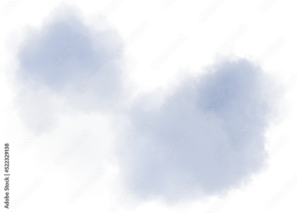 Obraz premium Realistic grey isolated fluffy cloud on the transparent background. 3d rendering 