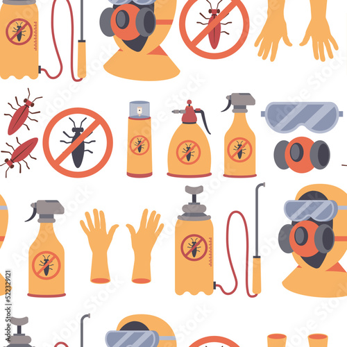 Pest control vector cartoon seamless pattern background for wallpaper, wrapping, packing, and backdrop.