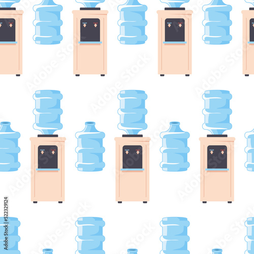 Water cooler vector cartoon seamless pattern background for wallpaper, wrapping, packing, and backdrop.