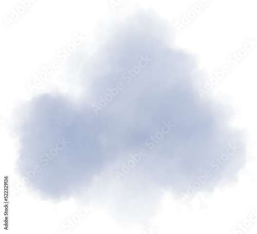 Realistic grey isolated fluffy cloud on the transparent background. 3d rendering 