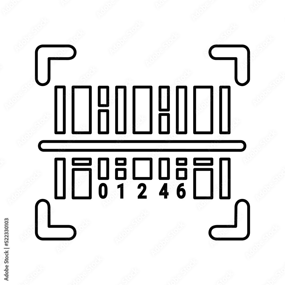 Bar, Code outline icon. Line vector design. Bar, Code outline icon. Line vector design.