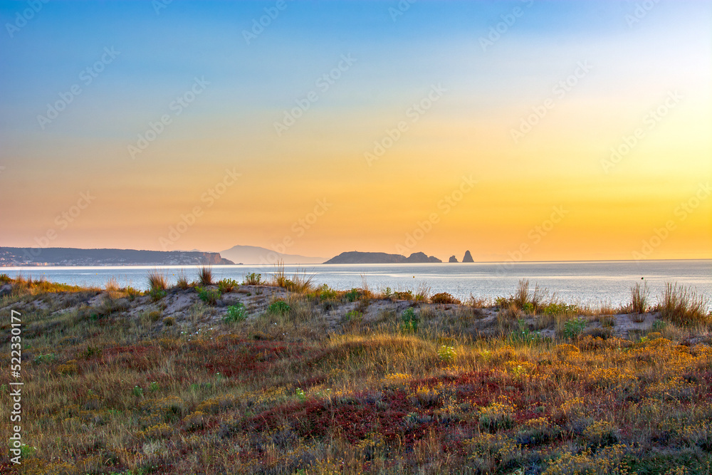 Obraz premium Sunrise on the beach in Pals, Spain
