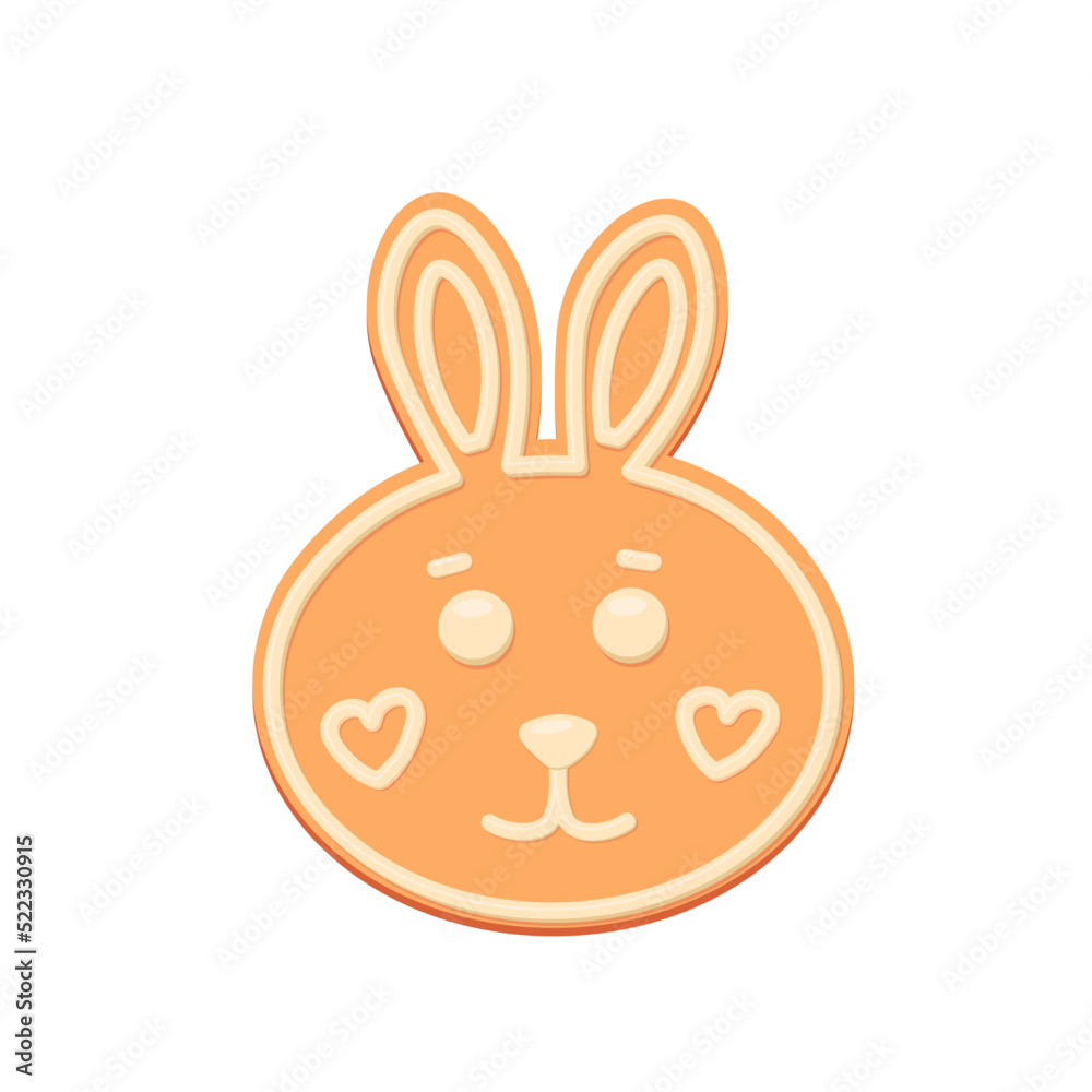 Gingerbread. Spice cake. Hare. Rabbit. Leveret. Flat, vector