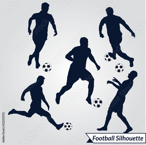 Footballer Shot Vector Silhouette Design photo