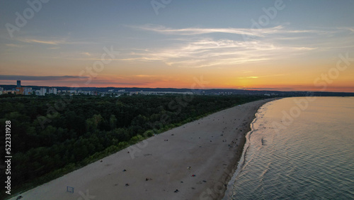 Sunset on the Baltic Sea coast.