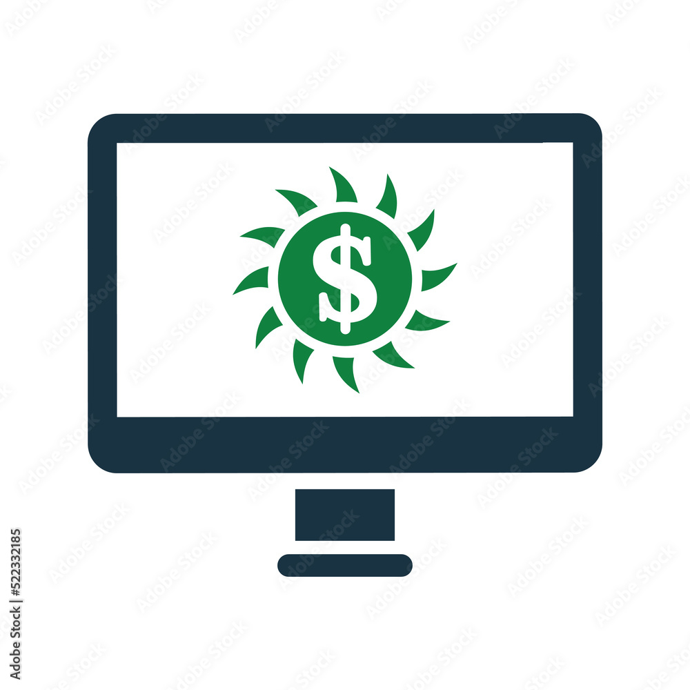 Online earning icon. Simple flat design Concept. Online earning icon. Simple flat design Concept.