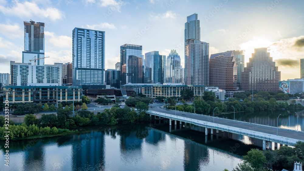 Austin Texas Sunrise City Skyline 2022 1st Street