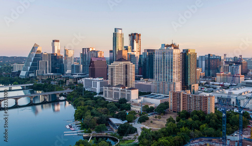 Austin Texas Skyline 2022 Morning Golden Hour © ATX Drone Pros