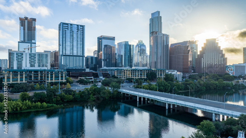 Austin Texas Sunrise City Skyline 2022 1st Street