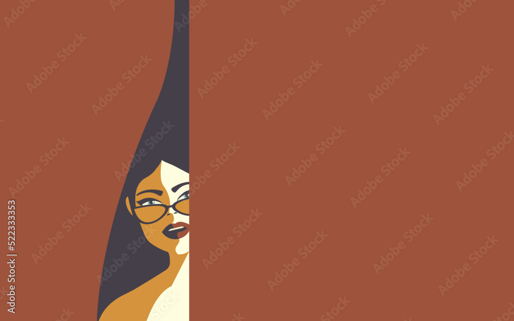 Ταπετσαρία Young beautiful woman peeping or spying or hiding.