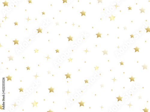 Magic gold sparkle texture vector star background. Trendy gold falling magic stars on white background sparkle pattern graphic design. Christmas starlight poster backdrop