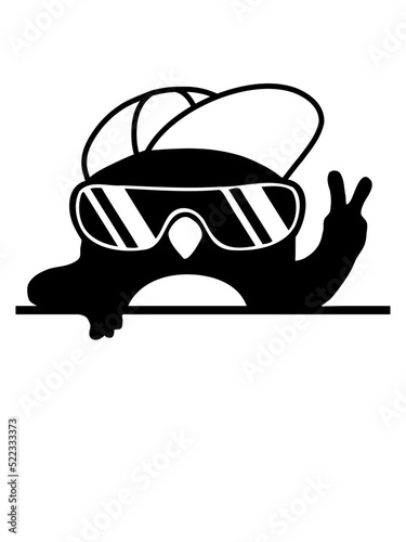 Peacezeichen cooler Pinguin Handzeichen 