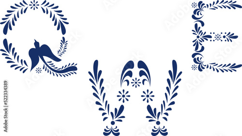 mexican talavera alphabet letters set collection illustration in vector format