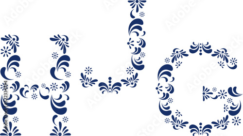mexican talavera alphabet letters set collection illustration in vector format