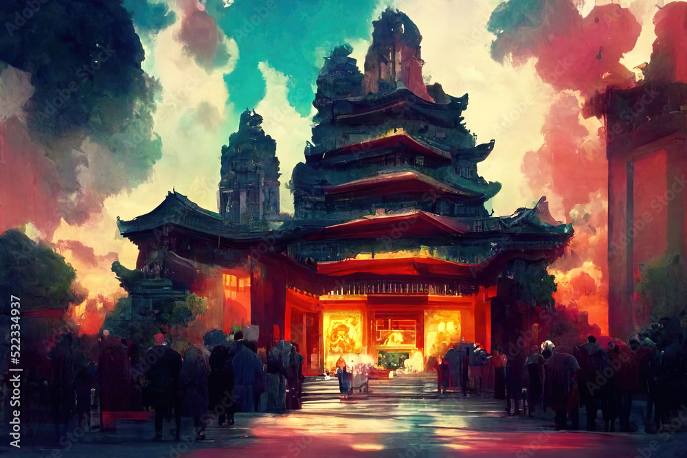 Mystical Beautiful Ancient Asian Temple Mystical Beautiful Ancient Asian Temple