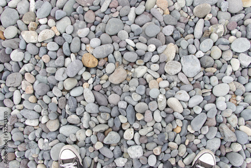 Canvastavla Piedras redondas de playa, piedras de mar