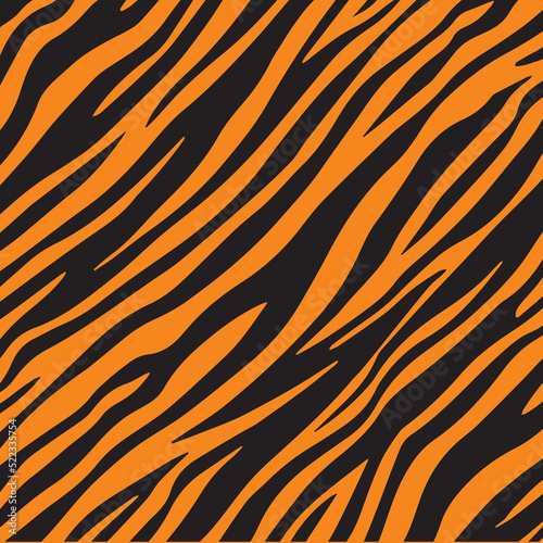 Vector Tiger texture design. Safari Animal fabric striped pattern skin. Africa safari illustration