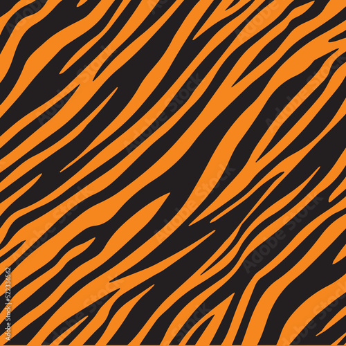 Tiger stripes vector texture. Animal stripe safari skin pattern.