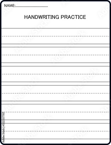 A blank handwriting paper sheet for students