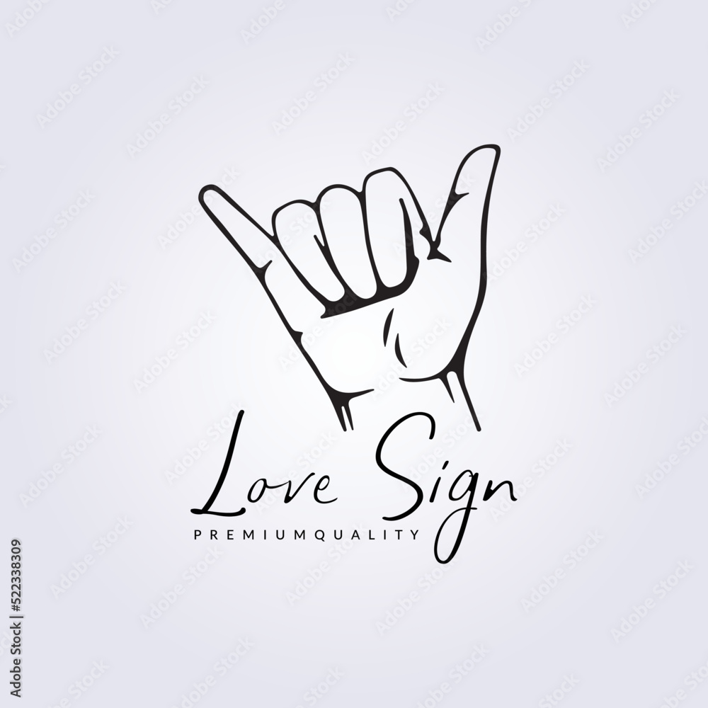 love sign hand gesture line logo symbol vector illustration design love sign hand gesture line logo symbol vector illustration design