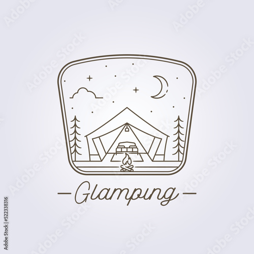 camping wear glamping tent logo vector illustration design
