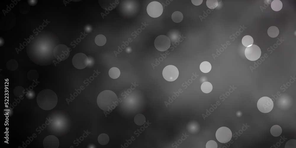 Dark Gray vector texture with circles, stars. Dark Gray vector texture with circles, stars.